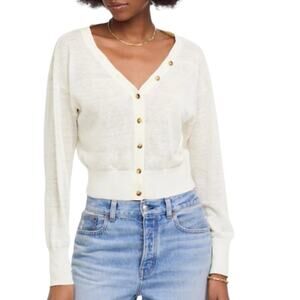 NWD Madewell Linen Blend V Neck Cardigan Sweater Women’s Size Medium